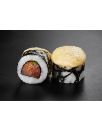 Запеченный ролл с копченым лососем (220 г, 8 шт) на 100 гр 270 ккал б 12, ж 12, у 30