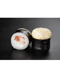 Запеченный ролл с креветкой (220 г, 8 шт) на 100 гр 290 ккал б 13, ж 14, у 29