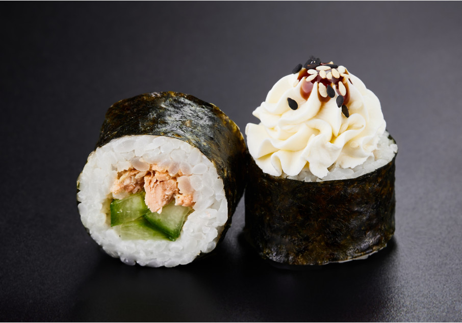 Шапка-маки с тунец  (210 г, 8 шт) на 100 гр ккал 209 б 9, ж 7, у 35